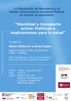 “Movilidad y transporte activo: Políticas e implicaciones para la salud”