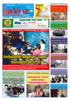 lunes 27 de junio de 2016 - Diario La Voz de Ayacucho