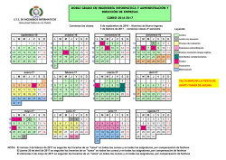 Calendario escolar curso 2016-17 - Universidad Politécnica de Madrid