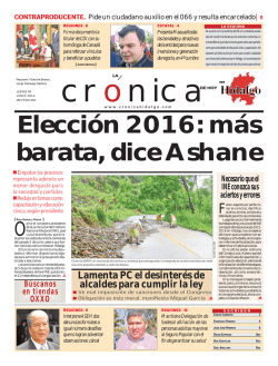 jueves 30 de junio 2016. - La Crónica de Hoy en Hidalgo