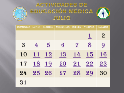 Calendario de Actividades Julio 2016