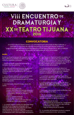 VIII Encuentro de Dramaturgia y XX de Teatro Tijuana 2016