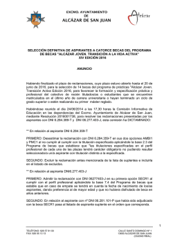 anuncio becas transicion - Ayuntamiento de Alcázar de San Juan