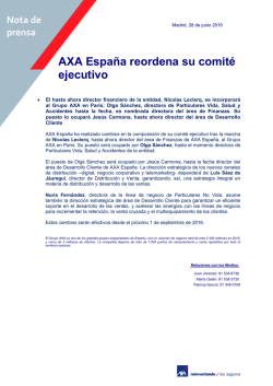 AXA España reordena su comité ejecutivo