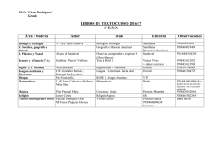 LIBROS DE TEXTO CURSO 2016/17 1º E.S.O. Área / Materia Autor