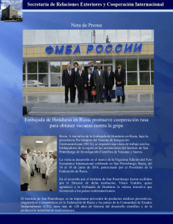 Rusia. A iniciativa de la Embajada de Honduras en Rusia, bajo la