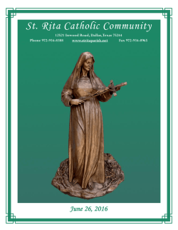 June 26, 2016 St. Rita Catholic Community