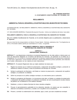 Reglamento Ambiental.. - H. Ayuntamiento de Tecomán