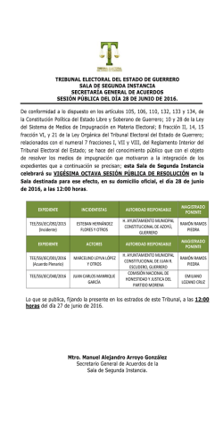 XXVIII Sesión Pública - Tribunal Electoral del Estado de Guerrero