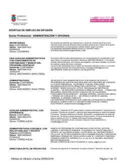Ofertas difundidas por el Servicio Público de Empleo de CANTABRIA