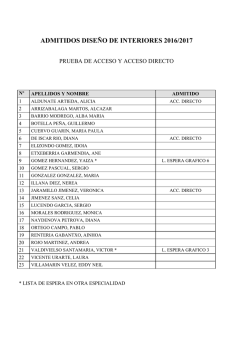 ADMITIDOS DISEÑO DE INTERIORES 2016/2017