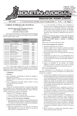 BOLETÍN JUDICIAL N° 127 de la fecha 01 07 2016