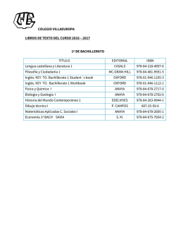 1º Bachiller - Colegio Villaeuropa