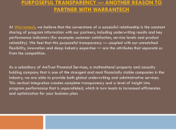 Purposeful Transparency — Another Reason To Partner With Warrantech