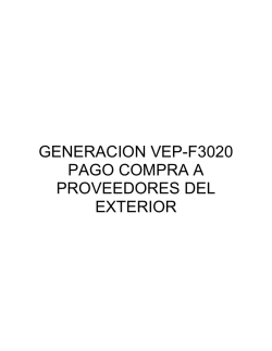 generacion vep-f3020 pago compra a proveedores del exterior