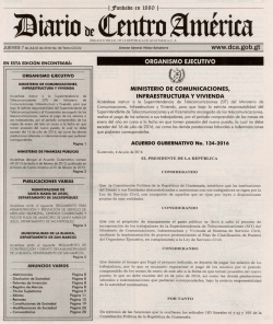 No. 134-2016 Acuerdo Gubernativo - Ministerio de Finanzas Públicas