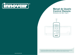 Innovair Mini Split Remote Control User Manual