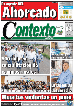 04/07/2016 - Periódico Contexto de Durango