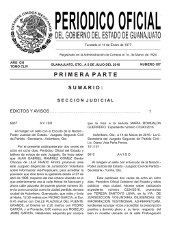 primeraparte - Periódico Oficial - Gobierno del Estado de Guanajuato