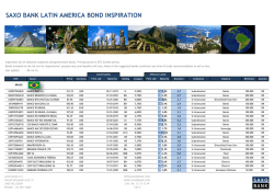 SAXO BANK LATIN AMERICA BOND INSPIRATION