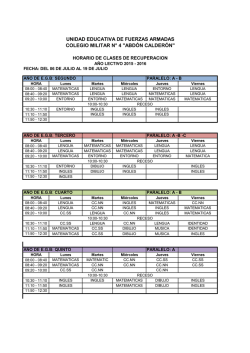 Horario de Clases de Mejoramiento