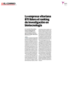 La empresa vitoriana BTI lidera el ranking de investigación en