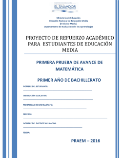 primera prueba de avance de matemática primer