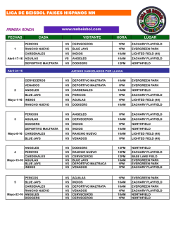 Schedule - Liga de Beisbol de Paises Hispanos, Minnesota