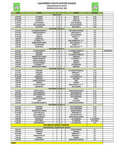 CALIFORNIA YOUTH SOCCER LEAGUE