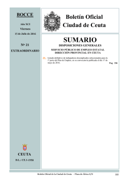 SUMARIO - Ciudad Autónoma de Ceuta