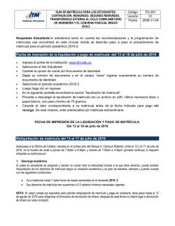 PROGRAMACIÓN DE MATRÍCULAS 02 – 2005