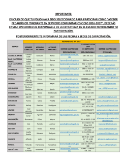 IMPORTANTE: EN CASO DE QUE TU FOLIO HAYA SIDO