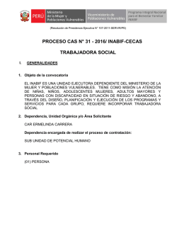 proceso cas n° 31 - 2016/ inabif