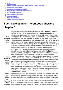 Buen viaje spanish 1 workbook answers chapter 3