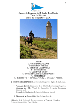 Avance de Programa del X Derby de A Coruña Torre de Hércules