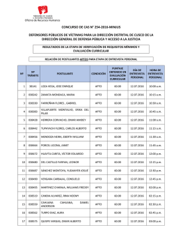 Resultados Evaluaci&oacute;n Hoja de Vida y CV Documentado