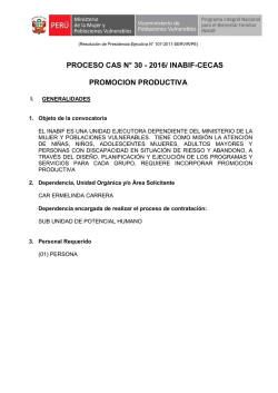 proceso cas n° 30 - 2016/ inabif