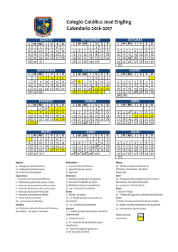 Calendario 2016-2017 (TENTATIVO) Colegio Católico José Engling