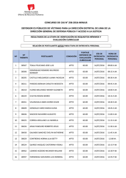 Resultados Evaluaci&oacute;n Hoja de Vida y CV Documentado