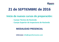 21 de SEPTIEMBRE de 2016 - OPEM Oposiciones Hacienda y