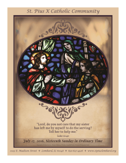Weekly Bulletin - St. Pius X Catholic Community