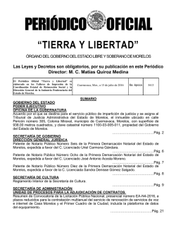 Click para ver Publicación - Periódico Oficial
