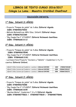 LIBROS DE TEXTO CURSO 2016/2017 Colegio La Loma &ndash; Maestro