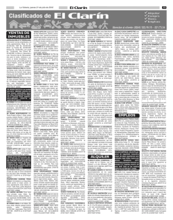 Clasificados Diario El Clarín de La Victoria Jueves 21 de Julio de