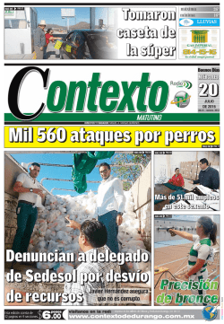 Mil 560 ataques por perros - Periódico Contexto de Durango