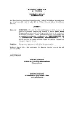 ACUERDO N° 138 DE 2016 (24 DE JUNIO) CONSEJO DE ESTADO