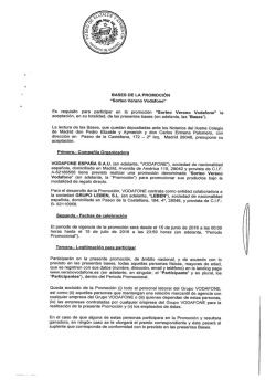 7 BASES DE LA PROMOCIÓN "Sorteo Verano Vodafone” Es