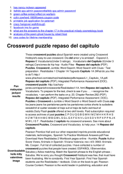 Crossword puzzle repaso del capitulo