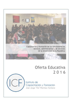 Oferta educativa del ICF 2016 - Instituto de Capacitación y Formación