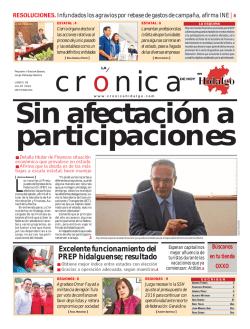 lunes 18 de julio 2016. - La Crónica de Hoy en Hidalgo